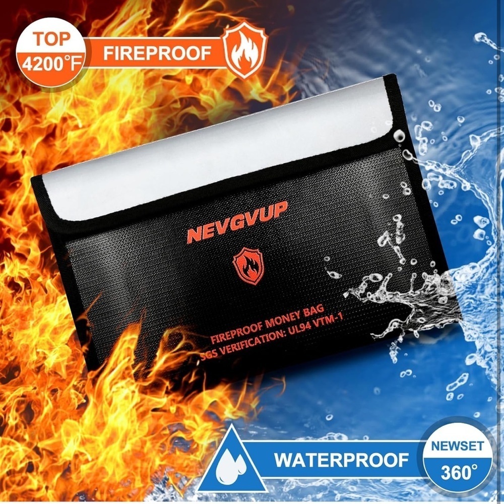 Fireproof Book Safe, 4200°F Money Bag Combination Lock, Fake Book Hidden Storage - Picture 5 of 8